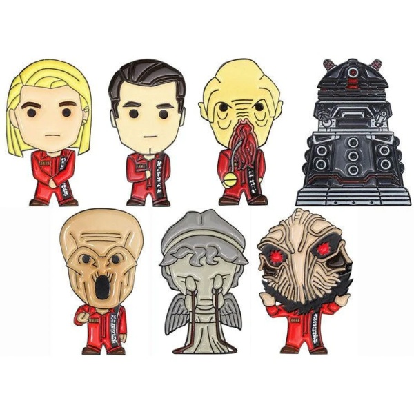 Doctor Who Revolution Chibi Style 7 Pin Badge Collection Set